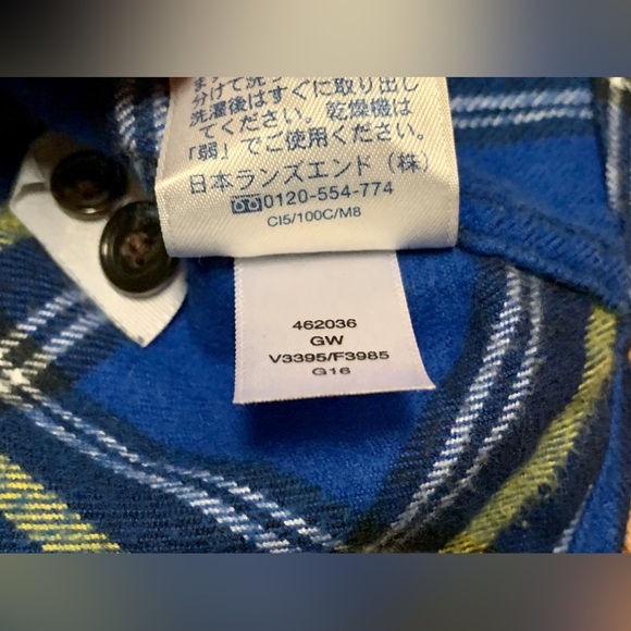 Men's XL Tall 100% Cotton LANDS' END Plaid Flannel Button Down Shirt - Picture 8 of 15